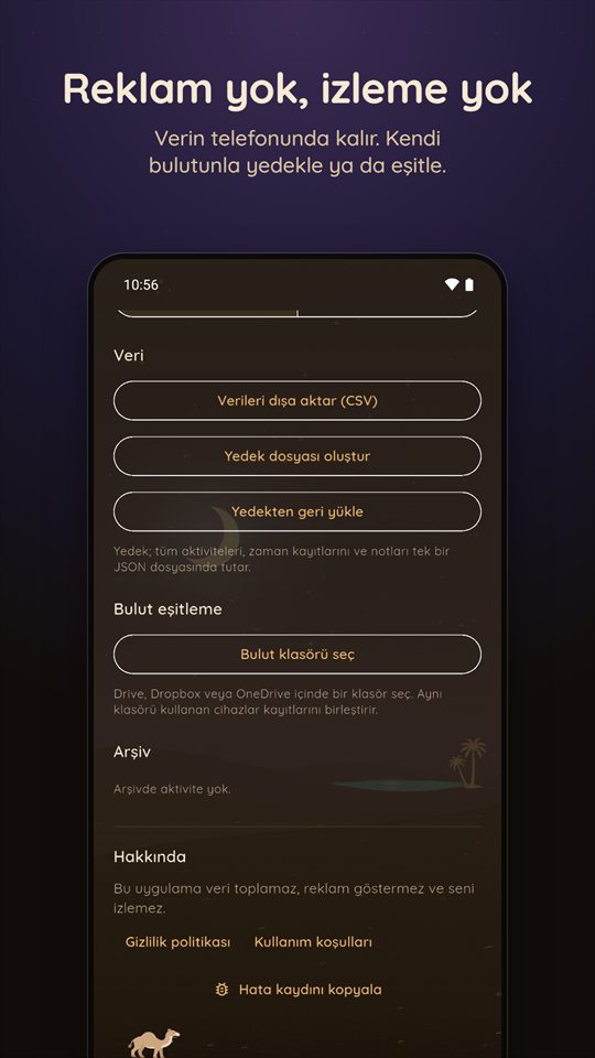 Veri ve gizlilik ayarları: reklam yok, izleme yok